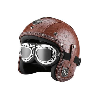 German Vintage Open Face Motorcycle Helmet