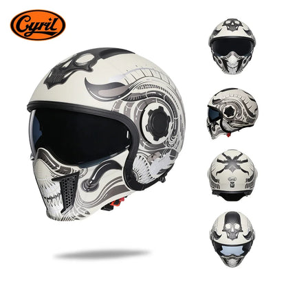 Modular Motorcycle Helmet Full Face Open Face Retro Helmets DOT ECE APPROVED CYRIL OP12A