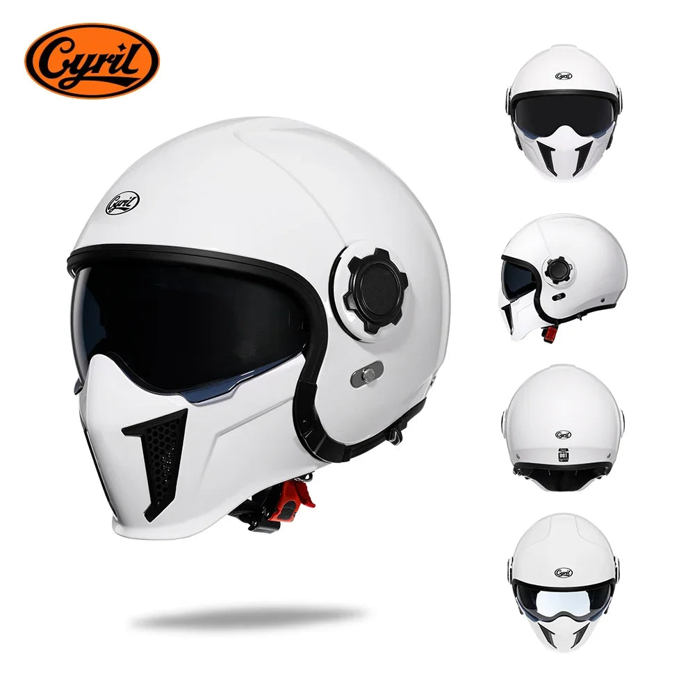 Modular Motorcycle Helmet Full Face Open Face Retro Helmets DOT ECE APPROVED CYRIL OP12A