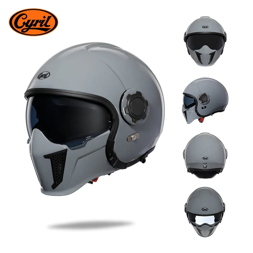 Modular Motorcycle Helmet Full Face Open Face Retro Helmets DOT ECE APPROVED CYRIL OP12A