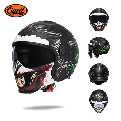 Modular Motorcycle Helmet Full Face Open Face Retro Helmets DOT ECE APPROVED CYRIL OP12A