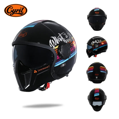 Modular Motorcycle Helmet Full Face Open Face Retro Helmets DOT ECE APPROVED CYRIL OP12A