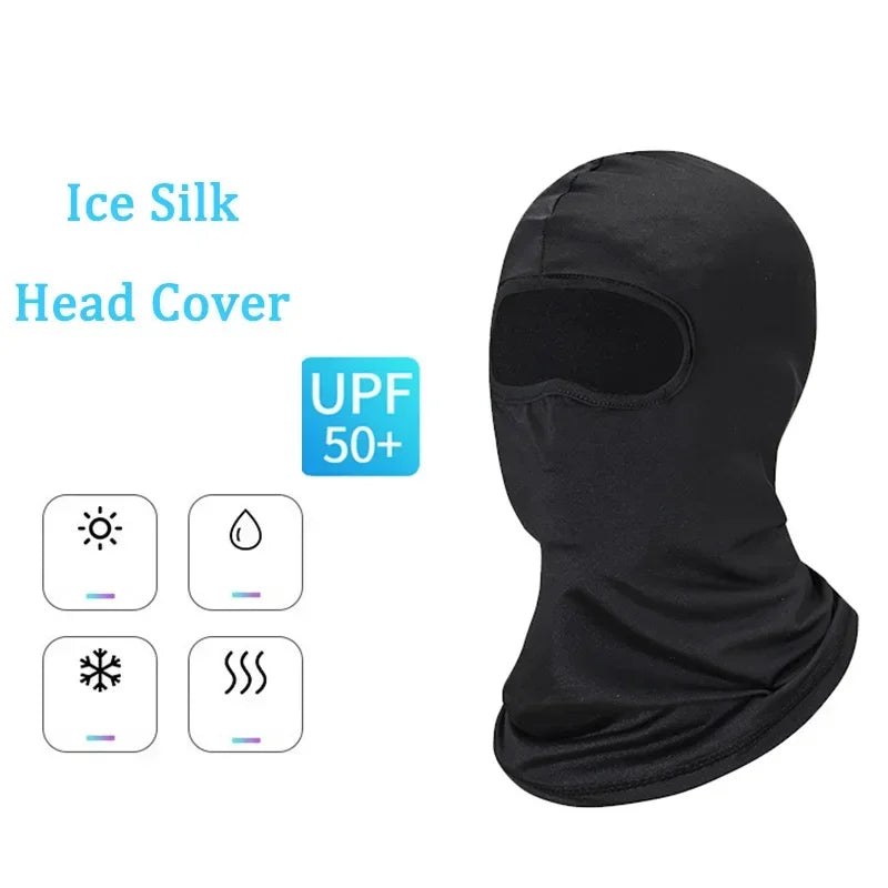 Sunscreen Balaclava Icethread Full Face Scarf Mask Tactical Military Motorcycle Wind Face Cover Cap Bicycle Cycling Headgear Men